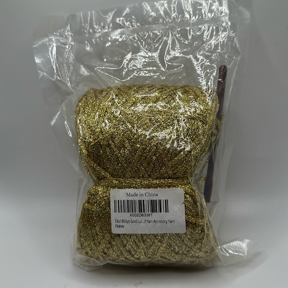 Gold sparkling 860yds of hand and needle included